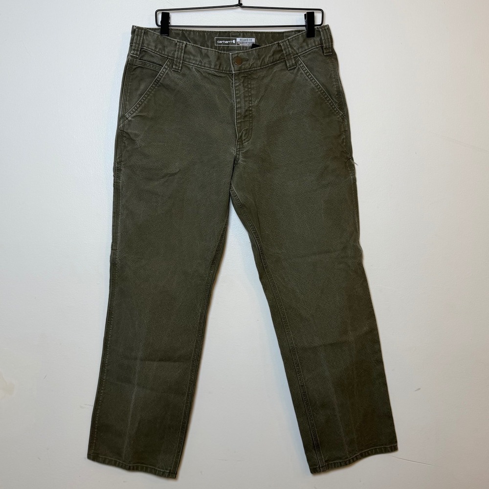 Carhartt Rugged Flex Relaxed Fit Duck Utility Work Pants Olive 34x30 103279